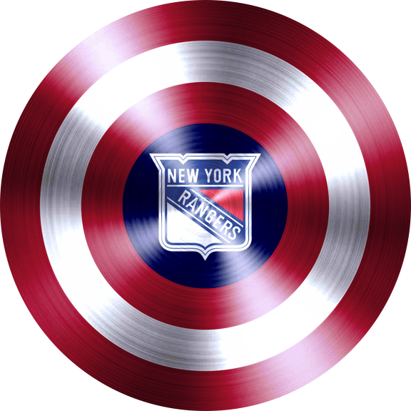 Captain American Shield With New York Rangers Logo vinyl decal